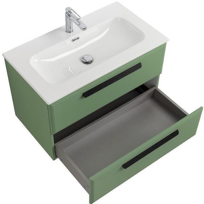 Тумба под раковину Cezares Eco-Cer-N 80 ECO-CER-N-800-2C-SO-PS-P подвесная Фисташковый Софт без ручек