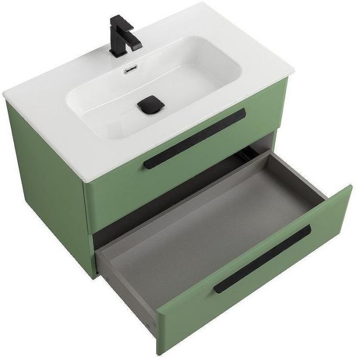 Тумба под раковину Cezares Eco-Cer-N 80 ECO-CER-N-800-2C-SO-PS-P подвесная Фисташковый Софт без ручек