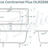 Чугунная ванна Delice Continental PLUS 170х70 DLR230634R с отверстиями под ручки без антискользящего покрытия
