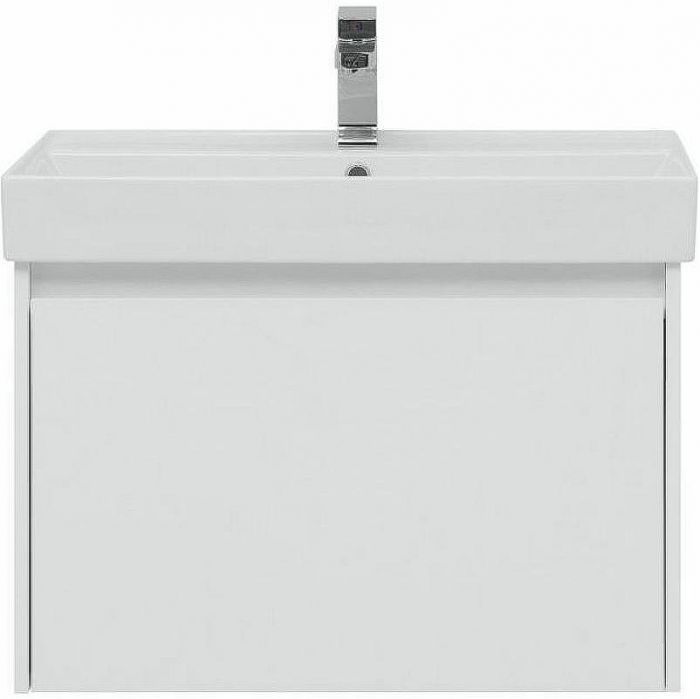 Тумба с раковиной Aquanet Nova Lite 75 245243 подвесная Белая глянцевая