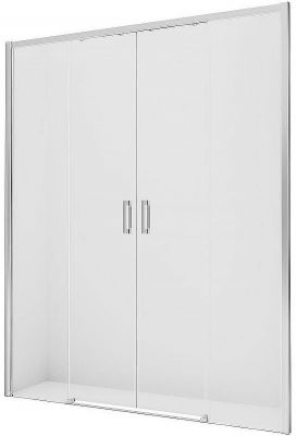 Душевая дверь New Trendy Prime Chrome 140 D-0334A профиль Хром стекло прозрачное
