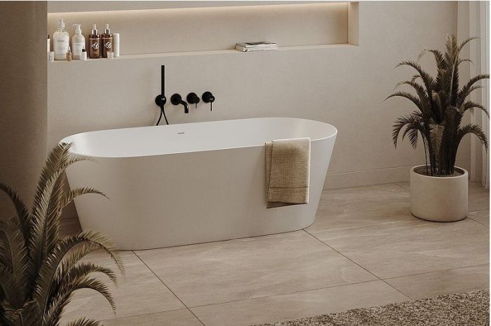 Ванна из искусственного камня Abber Stein 165x70 AS9622 без гидромассажа