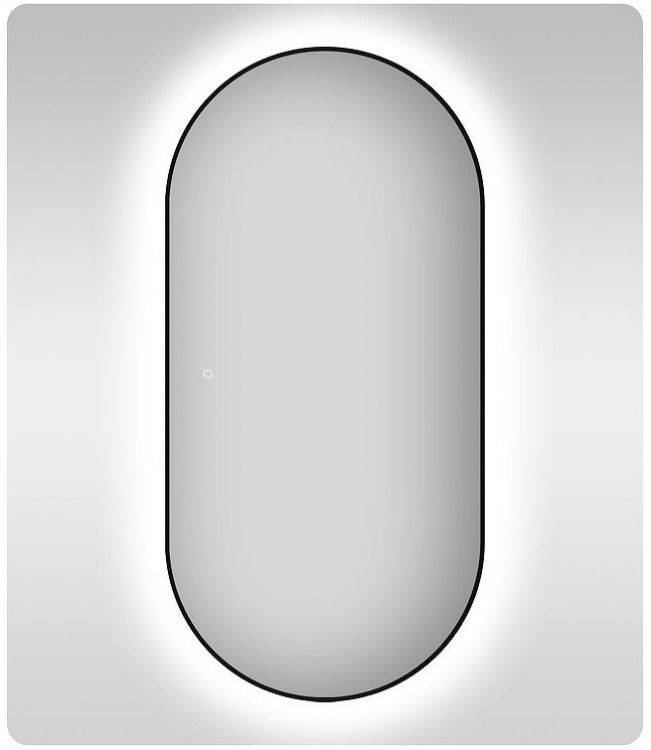 Зеркало Wellsee 7 Rays' Spectrum 55 172201540-172201550 с подсветкой цвет Черный матовый с сенсорным выключателем