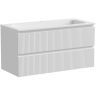 Тумба подвесная SANCOS Snob T, Bianco 995х445х500, под столешницу с отверстием под смеситель, цвет Kreman, SNT100W