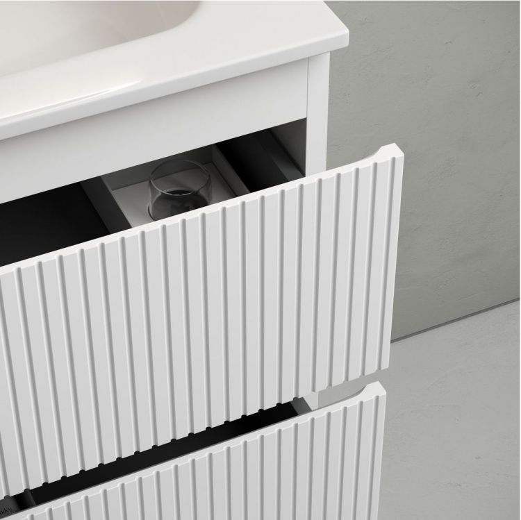 Тумба подвесная SANCOS Snob T, Bianco 995х445х500, под столешницу с отверстием под смеситель, цвет Kreman, SNT100W