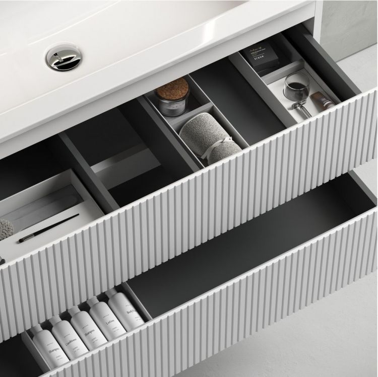 Тумба подвесная SANCOS Snob T, Bianco 995х445х500, под столешницу с отверстием под смеситель, цвет Kreman, SNT100W