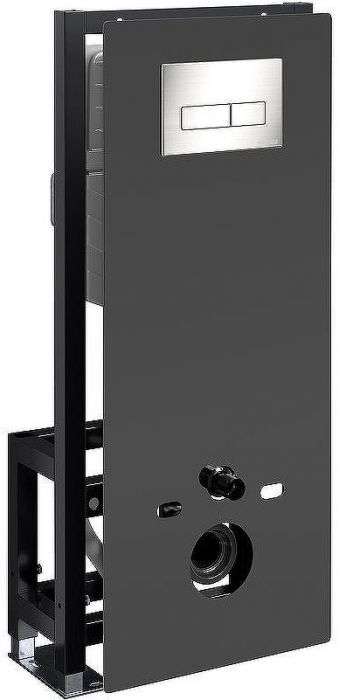 Инсталляция WasserKRAFT Glan 66TLT.010.ME.BL.BN03 для унитаза Черное стекло с клавишей смыва Никель