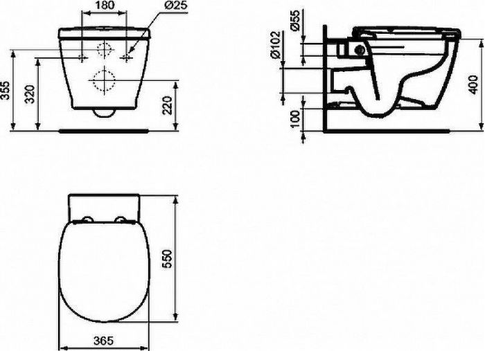 Унитаз Ideal Standard Connect Rimless E814901 подвесной без сиденья