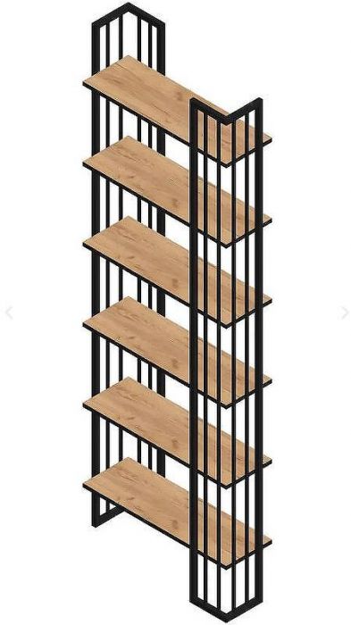 Стеллаж Sanflor Тетрис 2000 69 С20868 Дуб крафт золотой Черный муар