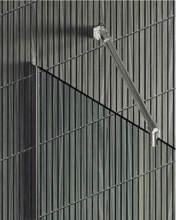 Душевая перегородка Maybah Glass MGD-689-5у 890x1950 в узком профиле Хром матовый стекло прозрачное