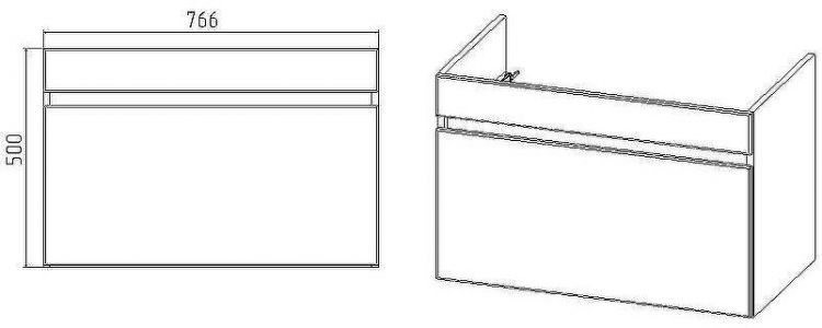 Тумба под раковину VIANT Мальта 80 VMAL80CO-T1YP подвесная Белая Дуб Вотан Тумба под раковину VIANT Мальта 80 VMAL80CO-T1YP подвесная Белая Дуб Вотан