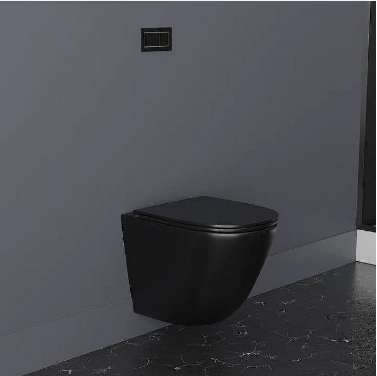 Комплект унитаза Owl 1975 Vind Cirkel-H OWLT190305 с инсталляцией Cersanit Black 35 S-IN-BLACK-Cg-w с сиденьем Микролифт и клавишей смыва Хром