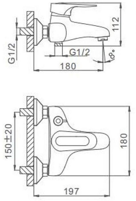 Смеситель для ванны Frap H04 F3204 Хром