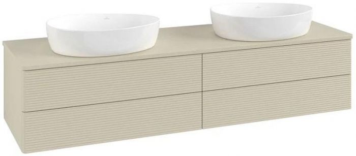 Тумба под раковину Villeroy&Boch Antao 160 L28110HJ подвесная с подсветкой цвет Silk Grey Matt Lacquer
