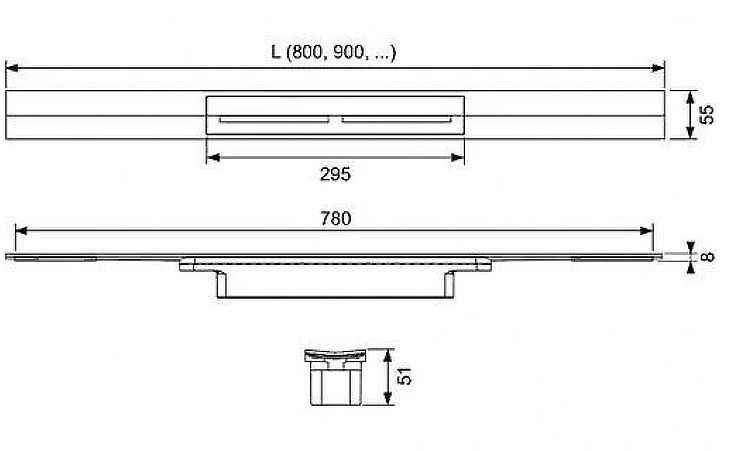 Душевой лоток Tece Drainprofile 120 671212 с решеткой PVD Polished Gold Optic