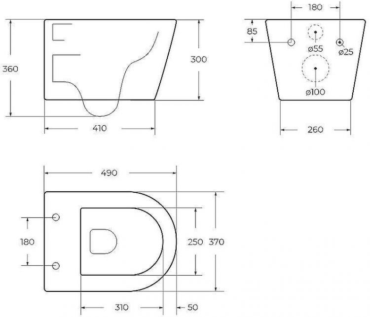 Унитаз Cezares Liner-Tor CZR-38083-49-TH-TOR/SC подвесной с сиденьем Микролифт
