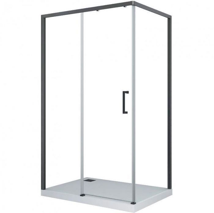 Душевой уголок Ceruttispa Vito 110x80 B L профиль Черный стекло прозрачное