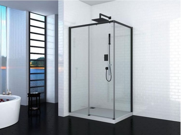 Душевой уголок Ceruttispa Vito 110x80 B L профиль Черный стекло прозрачное Душевой уголок Ceruttispa Vito 110x80 B L профиль Черный стекло прозрачное