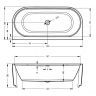 Ванна акриловая Riho DESIRE WALL MOUNTED 180x84, BD0700500000000
