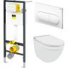 Комплект унитаза с инсталляцией Viega Prevista Dry VIEGA-WC-SET-11 цвет Белый с сиденьем Микролифт и клавишей смыва цвет Белый матовый