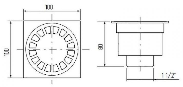 Душевой трап Migliore Ricambi 20213 с решеткой Золото