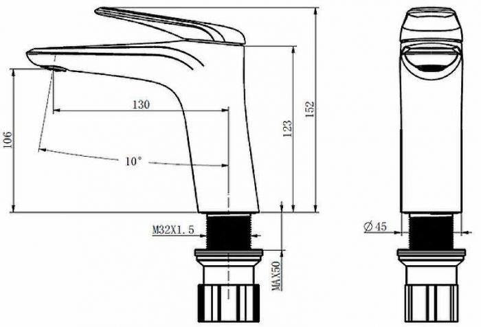 Смеситель для раковины Comforty FC074A-CMT 00-00004531 Черный