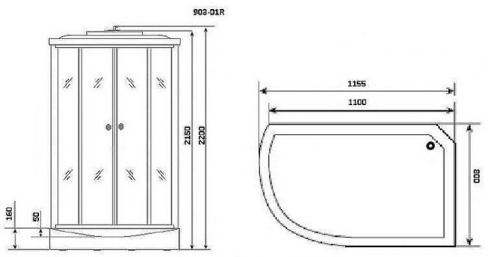 Душевая кабина Niagara Ultra  NG-903-01R 120x80 с гидромассажем