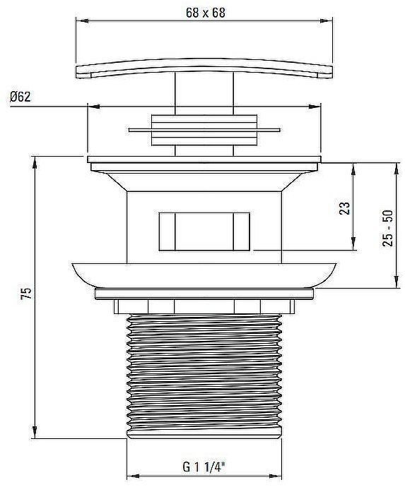 Донный клапан Deante NHC_011B click-clack Хром