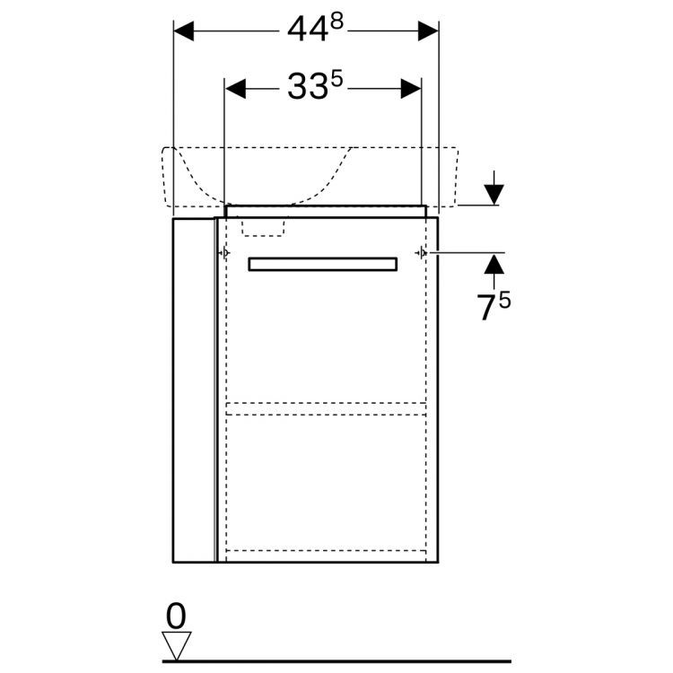 Тумба под раковину Geberit Renova Nr.1 Comprimo, 45x23, белый матовый [862250000]