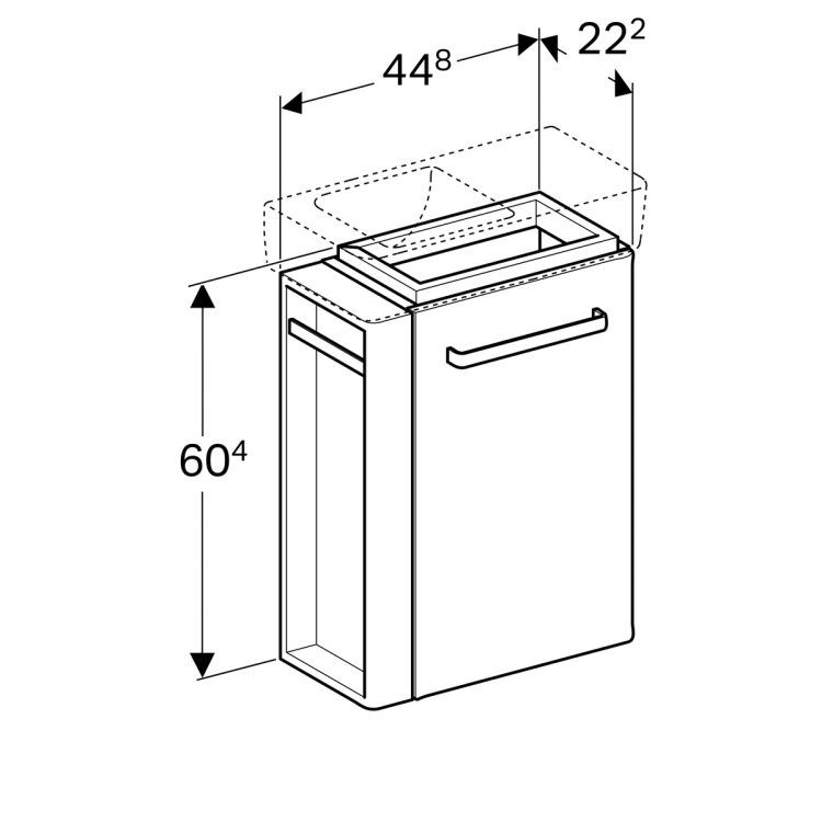 Тумба под раковину Geberit Renova Nr.1 Comprimo, 45x23, белый матовый [862250000]