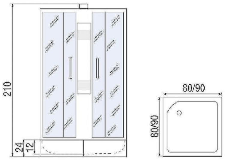 Душевая кабина River Neva 80x80 МТ Б/К 10000001285 с поддоном