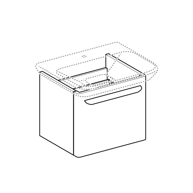 Тумба под раковину Geberit myDay, 50x41, белый глянец [Y824060000]