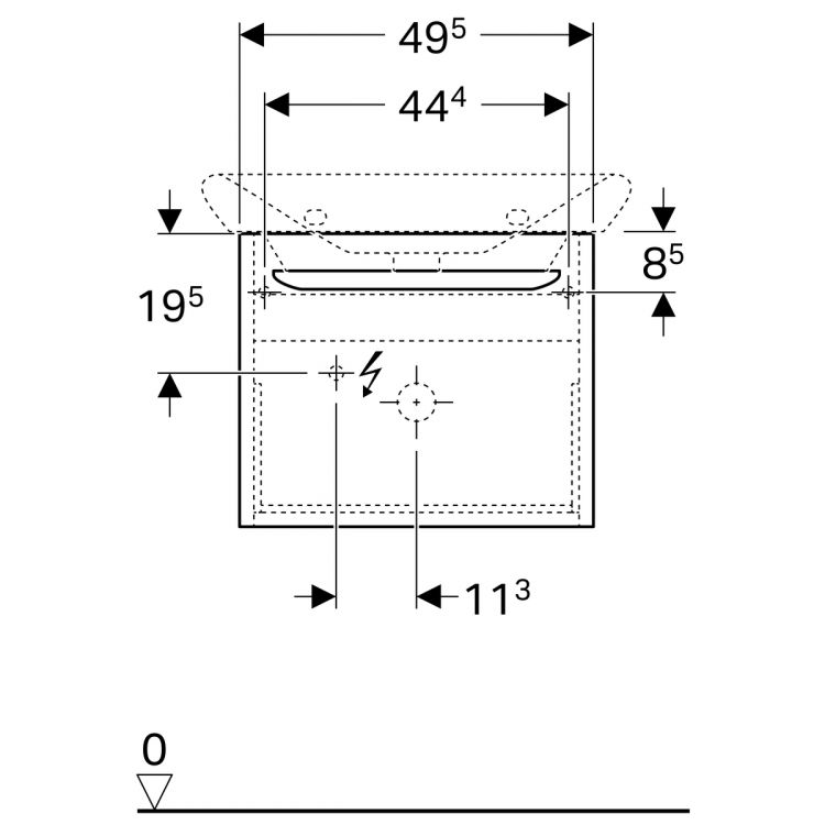 Тумба под раковину Geberit myDay, 50x41, белый глянец [Y824060000]