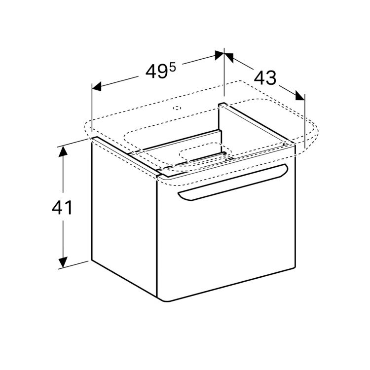 Тумба под раковину Geberit myDay, 50x41, белый глянец [Y824060000]