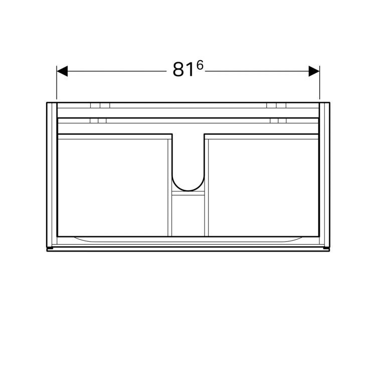 Тумба под раковину Geberit Xeno? 880х530х462 мм, 1 маленький и 1 большой ящики, серый дуб [500.509.43.1]