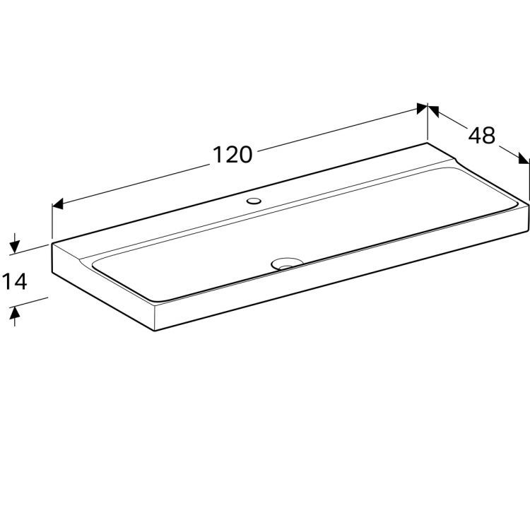 Раковина Geberit Xeno? с отверстием, без перелива 120х48 [500.551.01.1]