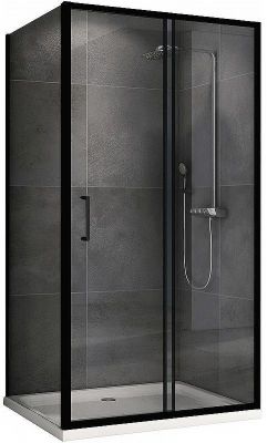 Душевой уголок Abber Schwarzer Diamant 130x60 AG30130B5-S60B5 профиль Черный стекло прозрачное