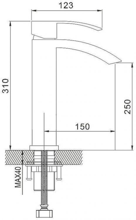 Смеситель для раковины Rose R15F R1511F Белый Хром
