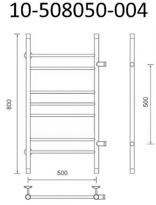 Водяной полотенцесушитель Маргроид Вид 10 800x500 10-508050-004 Хром