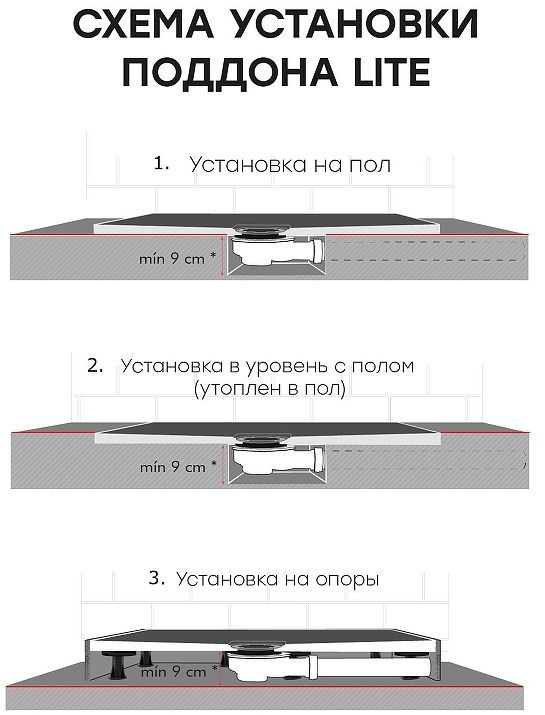 Душевой поддон из искусственного камня Stpool Lite 90х90 1237426 White Matt