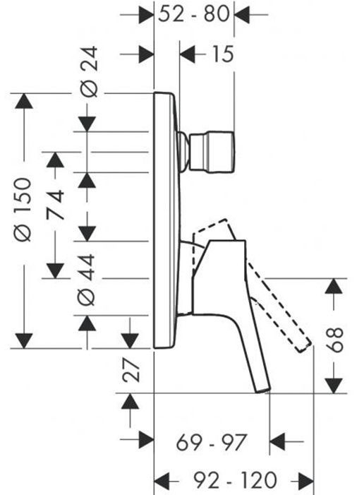 Hansgrohe Talis S Смеситель для ванны, встраиваемый, внешняя часть, цвет: хром