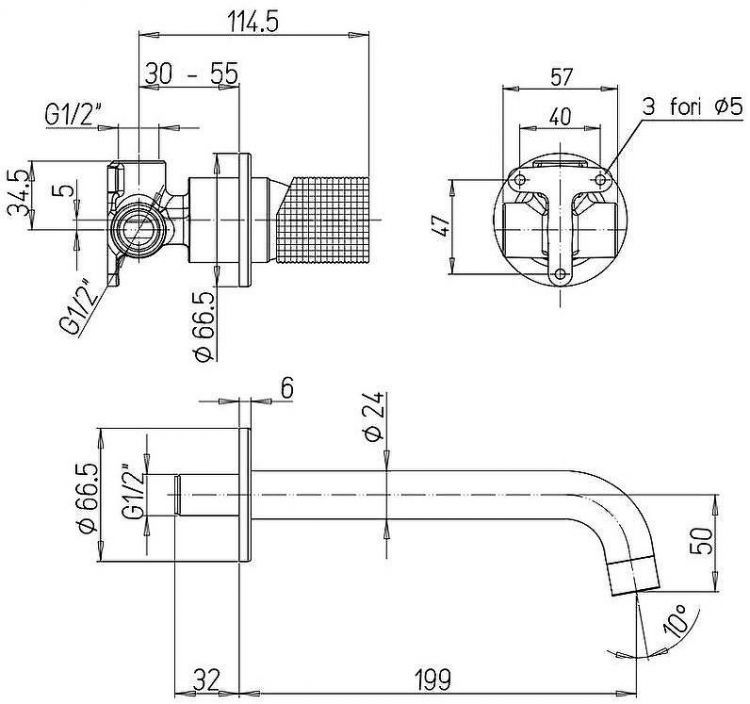 Смеситель для раковины Paini Cox Grip 7GCR208 Хром Смеситель для раковины Paini Cox Grip 7GCR208 Хром