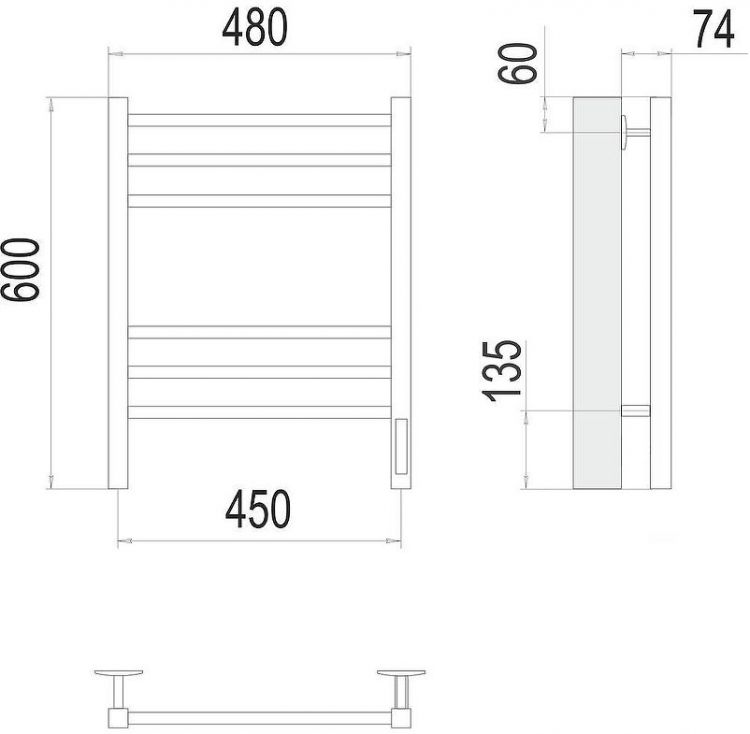 Электрический полотенцесушитель Terminus Сицилия П6 450х600 КС 4670078543004 цвет Черный муар