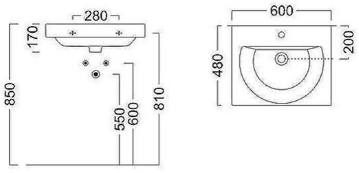 Раковина Kerama Marazzi Buongiorno 60 BG.wb.60 Белая глянцевая