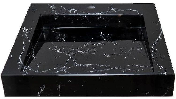 Раковина Stella Polar Берта 60 SP-00001403 на стиральную машину Черный мрамор