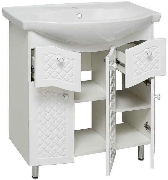 Тумба под раковину Runo Милано 75 УТ000002088 Белая