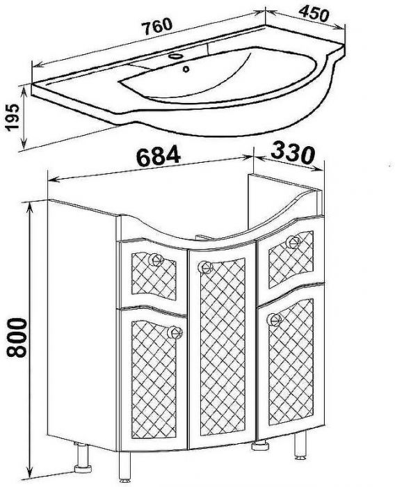 Тумба под раковину Runo Милано 75 УТ000002088 Белая