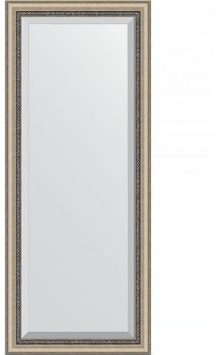Зеркало Evoform Exclusive 153х63 BY 1182 с фацетом в багетной раме - Состаренное серебро с плетением 70