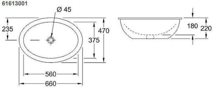 Раковина Villeroy&Boch Loop & Friends 66 61613001 Альпийский белый