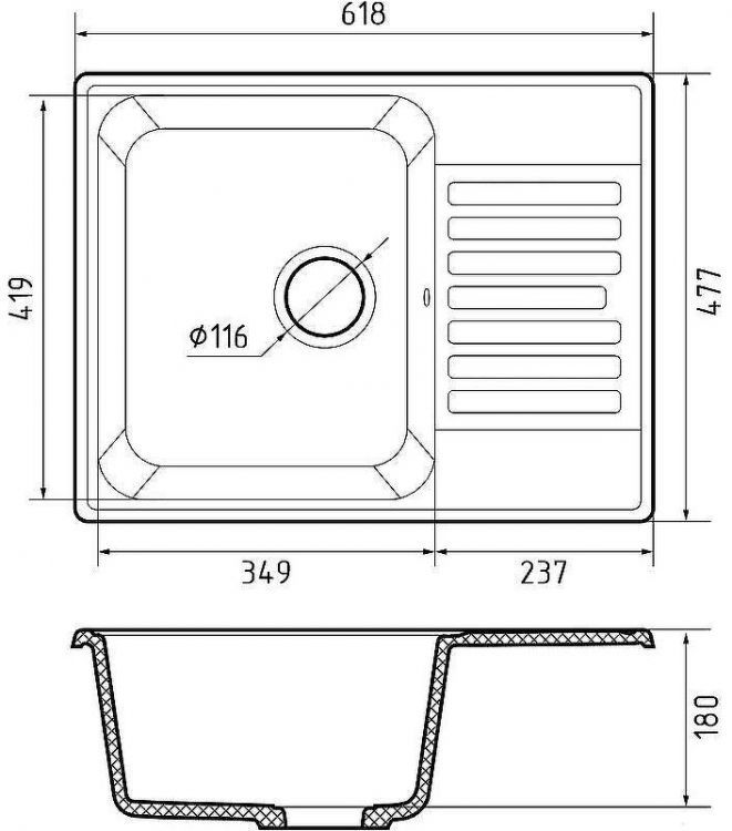 Кухонная мойка GranFest Quarz GF-Z13 Песочная